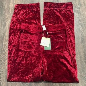 NWT halara lipstick red velvet pants size medium